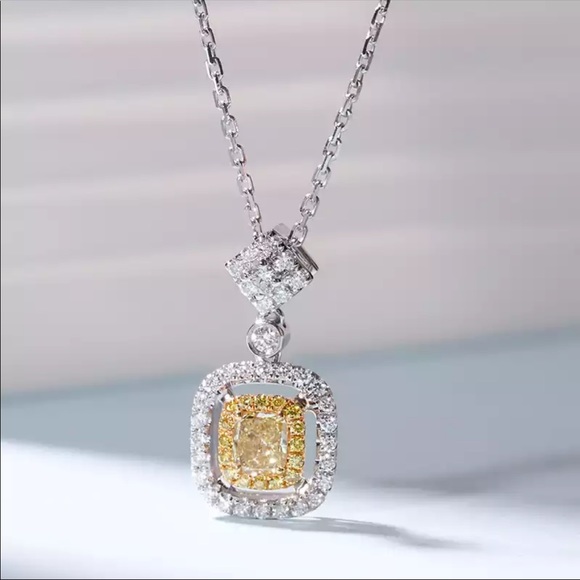 New Women’s 925 Silver Luxury Anniversary Diamond Necklace - Picture 3 of 6